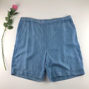Chico's Chambray Tencel Pull-On Shorts Sz 14